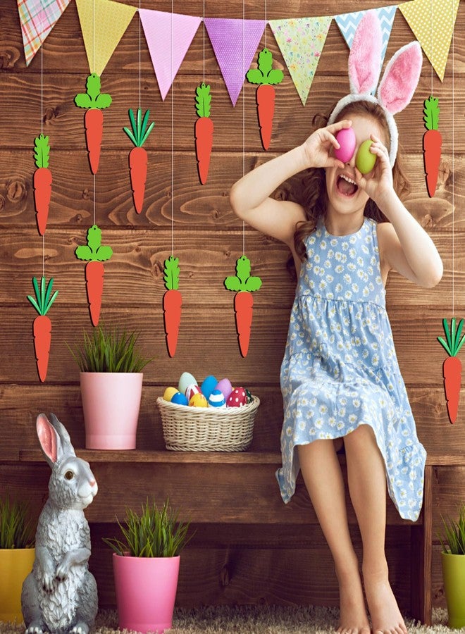 KIGEAPUEL 18PCS Easter Basket Name Tags-DIY Blank Wooden Easter Bunny Tag-Farmhouse Wooden Blank Sign Hanging Tag for Easter Bucket Decoration Supplies (Carrots) - Image 5